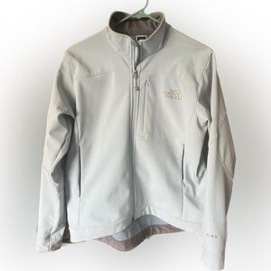 The North Face Apex Light Blue Ladies Jacket Coat Gray fleece-lined Sz medium